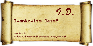 Ivánkovits Dezső névjegykártya